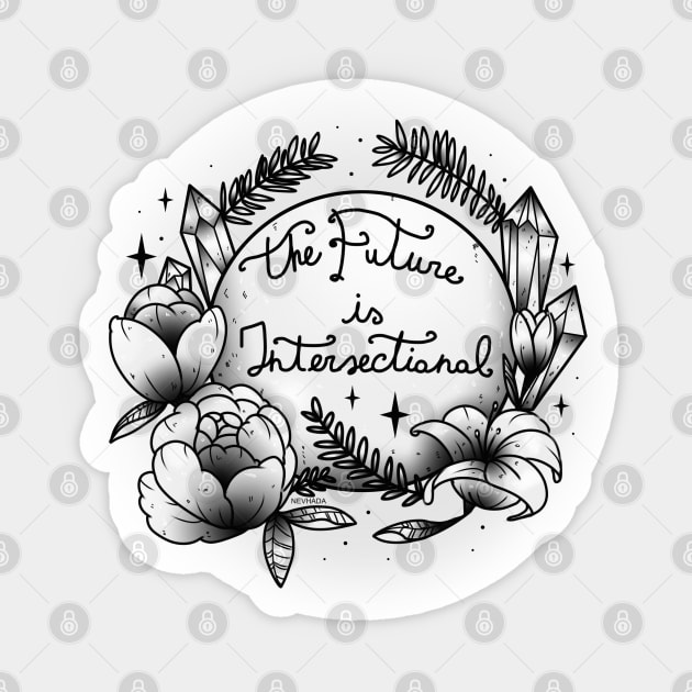The Future Is Intersectional [B&W] Sticker by chiaraLBart